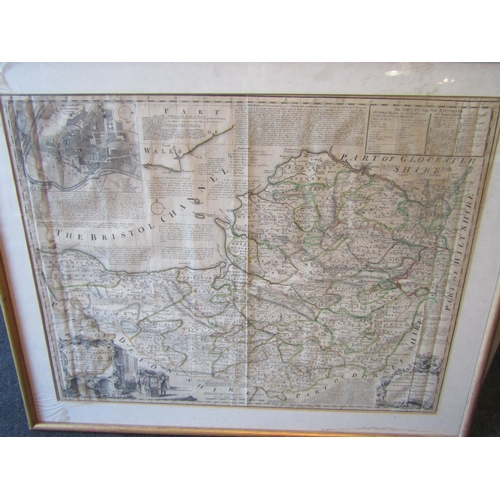 1193 - Three maps, Somerset, Essex and Netherlands, each framed and glazed   (E)  £15-20