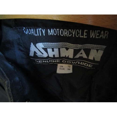 1194 - A Gallanto gents leather jacket, Ashman ladies leather jacket and a pair of Hood motorcycle jeans (3... 