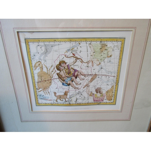 1195 - Three maps: Star signs, World and Kent, each framed and glazed (3)   (GROUP WITH LOT 1193)