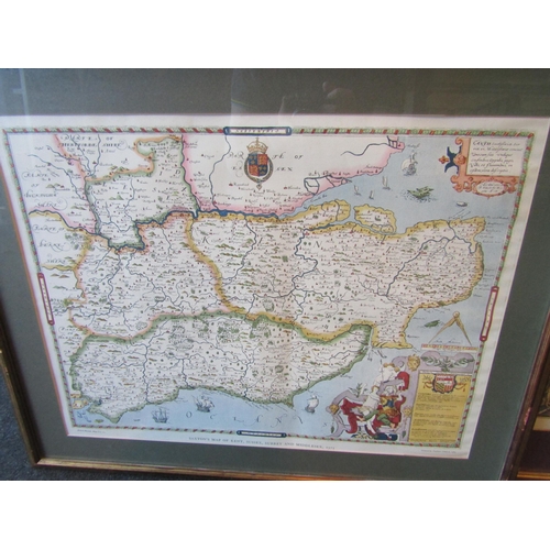 1195 - Three maps: Star signs, World and Kent, each framed and glazed (3)   (GROUP WITH LOT 1193)