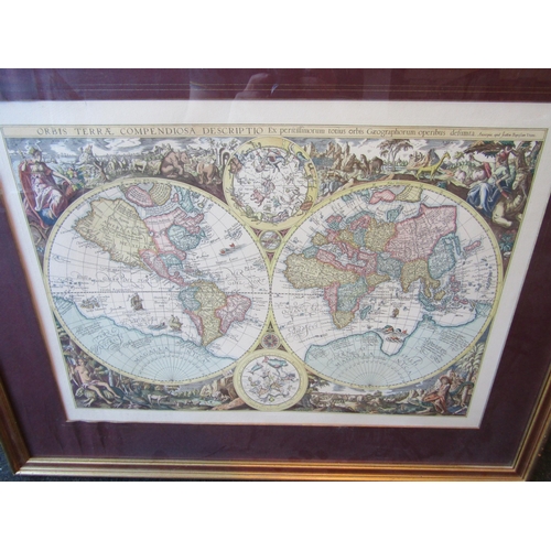 1195 - Three maps: Star signs, World and Kent, each framed and glazed (3)   (GROUP WITH LOT 1193)
