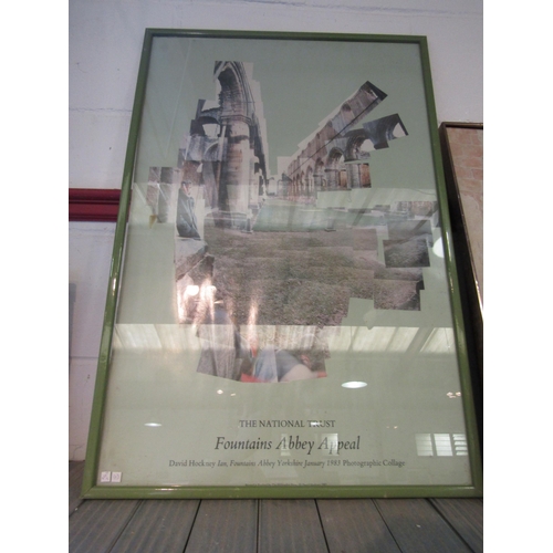 1196 - A National Trust Poster promoting Fountains Abbey Appeal January 1983, framed and glazed, 75cm x 50c... 