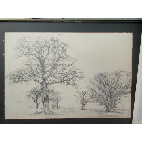 1238 - JOHN HARVEY (XX): A pencil panorama sketch, village in valley, signed and dated lower right ‘72, 38c... 