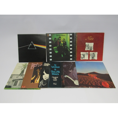 7067 - A small collection of mixed LP's to include Pink Floyd, Yes, Eric Clapton, The Nice, The Fatback Ban... 
