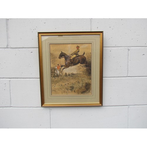 9042 - An original Snaffles watercolour CHARLES JOHNSON   PAYNE depicting military gentleman disrupting the... 