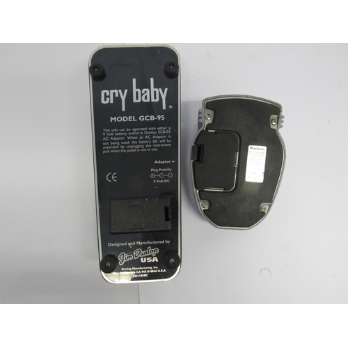 7342 - Two electric guitar effects pedals; Danelectro Dan Echo and Jim Dunlop GCB-95 Cry Baby wah wah (2)