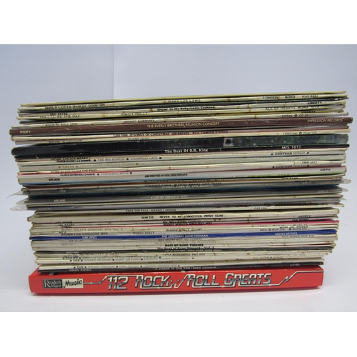 7105 - A collection of Rock and Roll, Blues and Country LP's including Buddy Holly, Johnny Burnette, The Ev... 