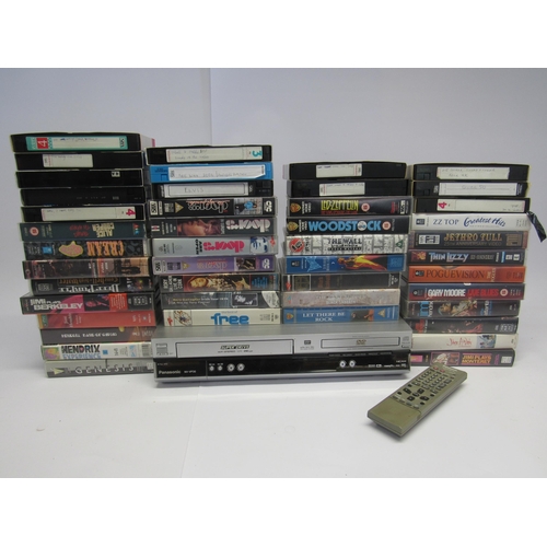 7329 - A collection of approximately 30 music video and concert film VHS cassette tapes including Jimi Hend... 