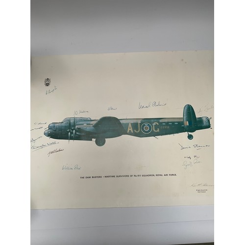 9115 - DAMBUSTERS INTEREST: A Battle of Britain Museum Appeal limited-edition print 770/1000 signed by mult... 