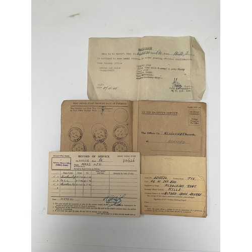 9117 - A quantity of ephemera relating to 6212536 PTE. A.J.G. Mills, Army Catering Corps including soldier'... 