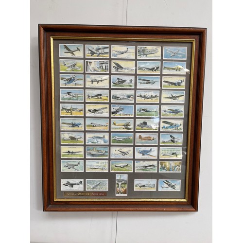 9034 - A framed display of Player's 'International Air Liners 1936' cigarette cards