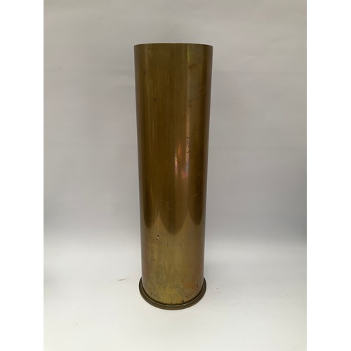 9126 - A 1900 dated German naval shell case, 17cm diameter, marked Patronenfabrik Karlsruhe and numbered 22... 