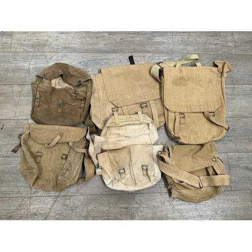 9053 - Six various American and British infantry bags