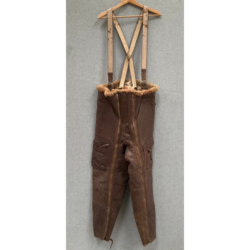 9075 - A WWII pair of Irvin sheepskin flying trousers, circa 1941, 38