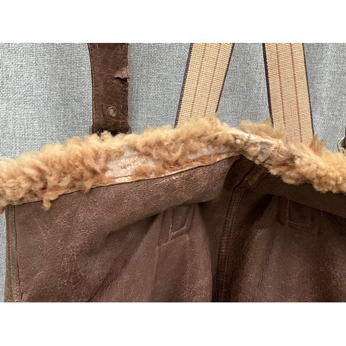 9075 - A WWII pair of Irvin sheepskin flying trousers, circa 1941, 38