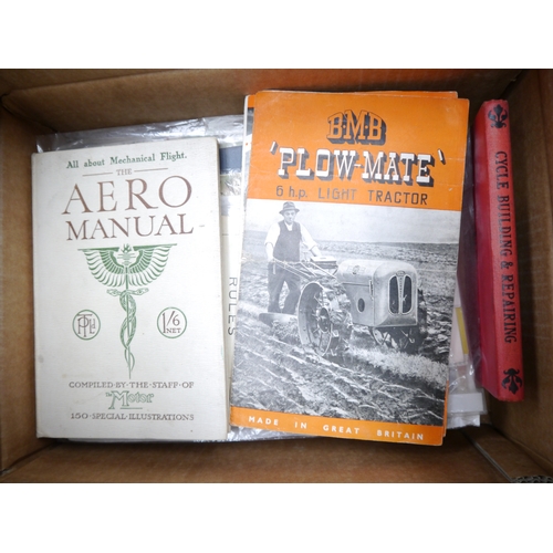 8019 - A box of transport books, booklets & ephemera, including Northamptonshire Aero Club journal 1930, Ca... 