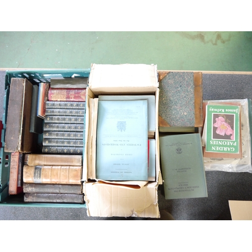 8077 - Three boxes of mixed books including antiquarian and leatherbound