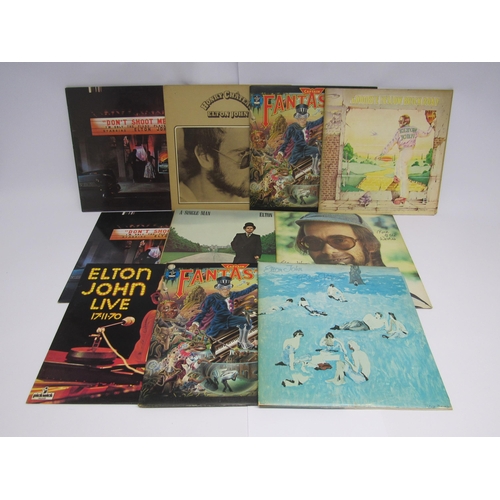 7156 - ELTON JOHN: A collection of ten LP's (some duplicates) to include 'Goodbye Yellow Brick Road' (DJLPD... 