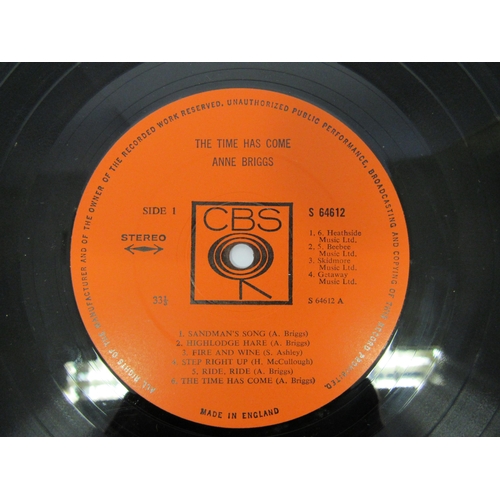 7130 - ANNE BRIGGS: 'The Time Has Come' folk LP, original 1971 UK pressing (CBS S 6412, vinyl VG+ with a fe... 