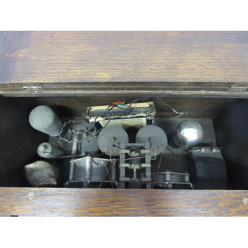 7264 - Two 1920's oak cased valve radios including Brandes Radio example with metal fittings (case a/f) (2)