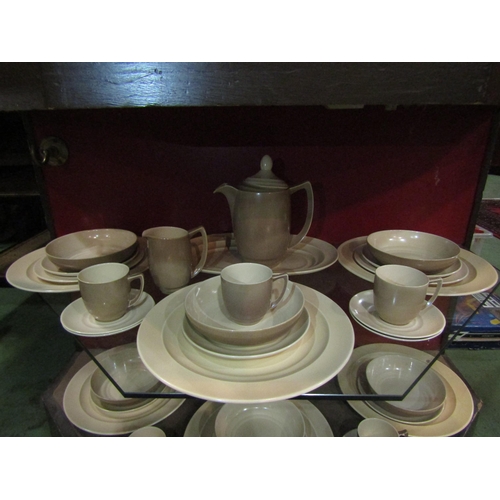 4007 - A selection of Branksome china beige and brown ground retro coffee, tea and dinner wares        (E) ... 