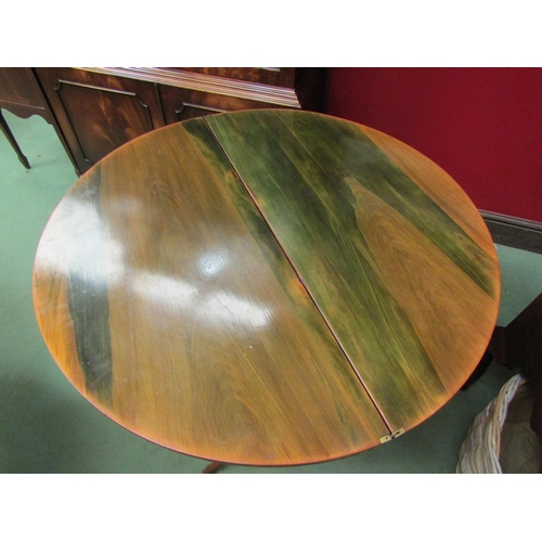 4171 - A 19th Century fruitwood folding coaching table, the circular hinged top on a turned leg and stretch... 