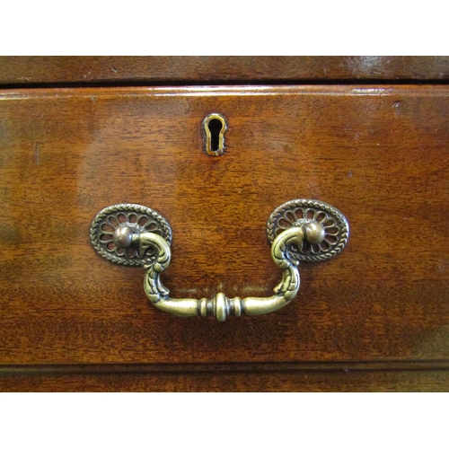 4178 - A George III style mahogany twin pedestal desk, the gilt tooled leather writing surface over brushin... 