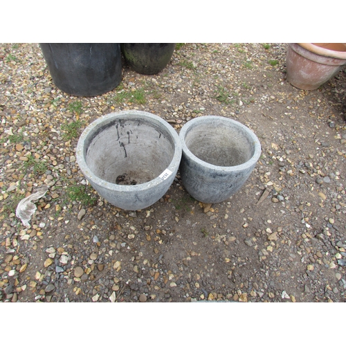 3524 - A pair of granite effect pots