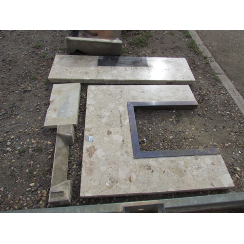 3528 - A marble fire surround with fire brick