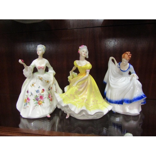 4023 - Seven Royal Doulton Figures; Sweet Seventeen, Rachel, First Dance, Elaine, Diana, Ninette and Pamela... 