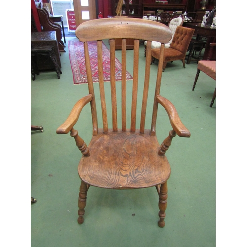 4104 - An elm Windsor slat-back armchair