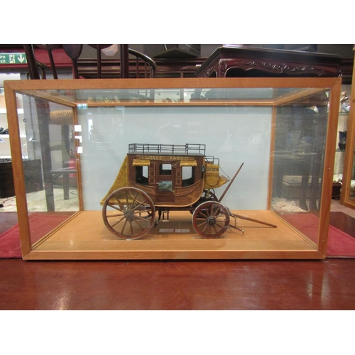 4196 - A scratch built Wells Fargo stage coach made by former RN sailor William Heffer.  62cm wide, 35cm hi... 