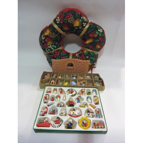 4364 - A collection of Christmas items including ceramic nativity set