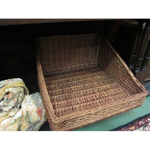 4128 - A wicker bread basket with sloping sides, 54cm x 52cm