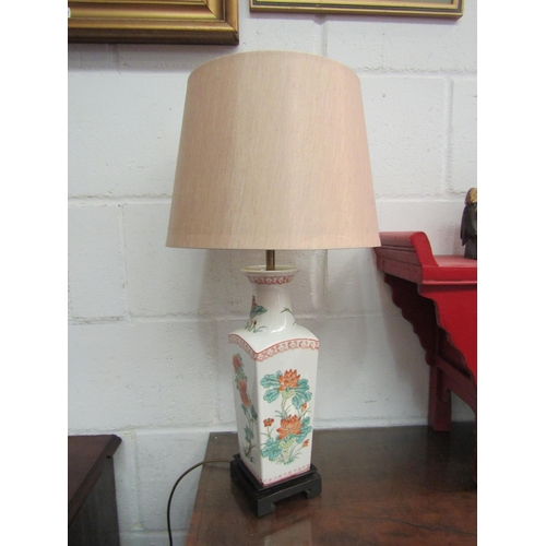 1035 - A late 20th Century Chinese style ceramic table lamp, base 35cm high