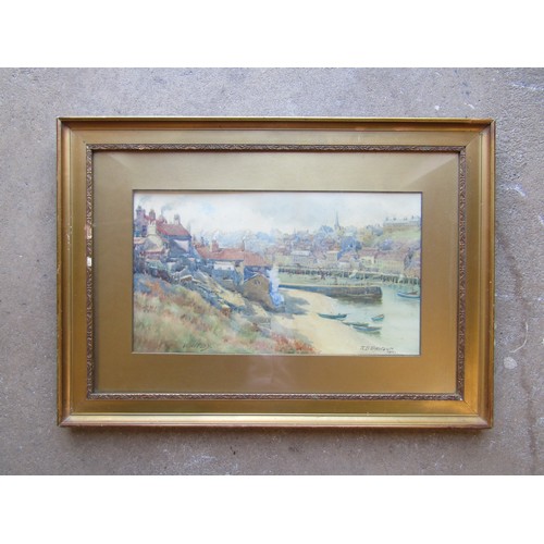 1055 - R.B DAWSON (XIX/XX) A framed and glazed watercolour scene of 'Whitby', Yorkshire. Signed and dated 1... 