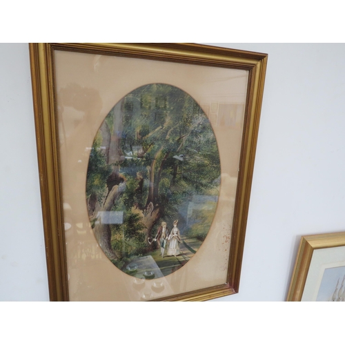 1102 - WITHDRAWN J.J.COX (XIX): A pair of framed and glazed watercolours, figures on woodland path. One sig... 