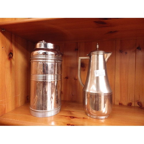 1174 - A chrome Thermos jug and flask with glass inserts (2)            (R) £10