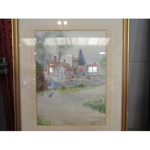 1222 - Four various framed and glazed watercolours including Mary E Galsworthy view of Sheringham boat ship... 