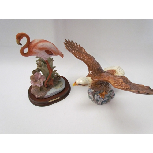 1368 - A Beswick eagle (restored) and Sibond flamingo (2)