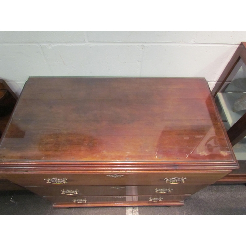 1036 - A George III mahogany caddy top chest of three graduated long drawers, 96cm tall x 100cm wide x 51cm... 