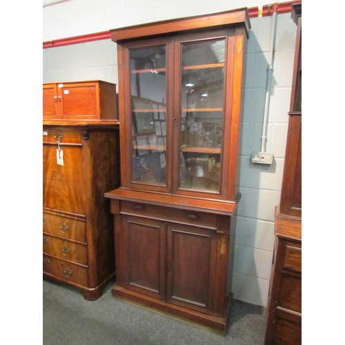 1050 - A Victorian mahogany bookcase chiffonier, a/f, 200cm tall x 90cm wide x 42cm deep