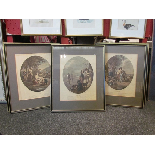 1060 - A set of twelve book plate prints January to December, framed and glazed (July - no glass) 37cm x 29... 