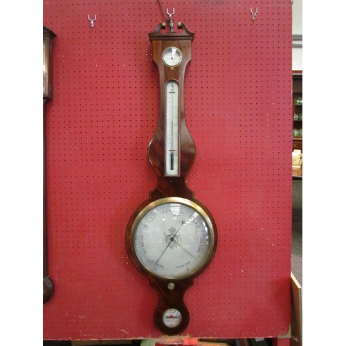 1063 - A mahogany banjo barometer, marked I. Verga