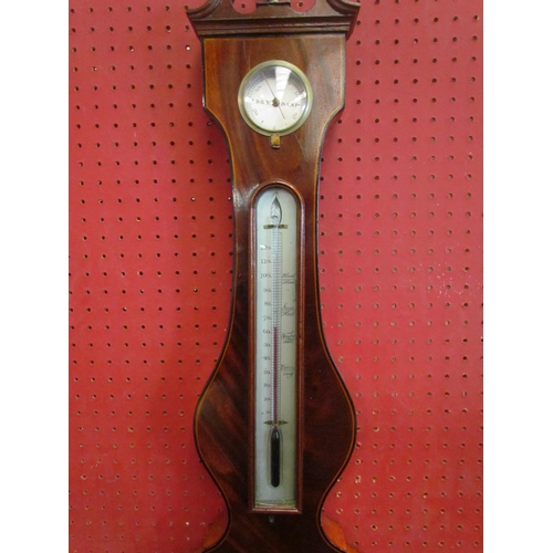 1063 - A mahogany banjo barometer, marked I. Verga