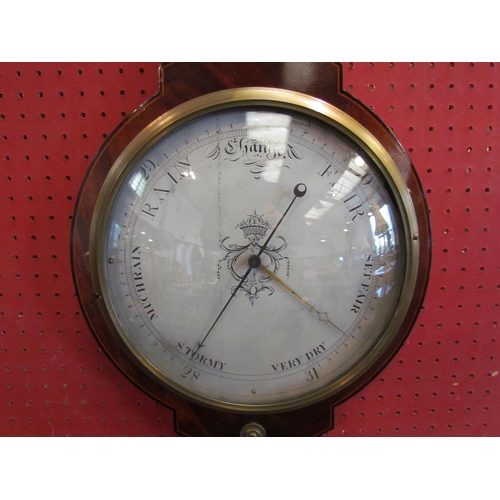 1063 - A mahogany banjo barometer, marked I. Verga