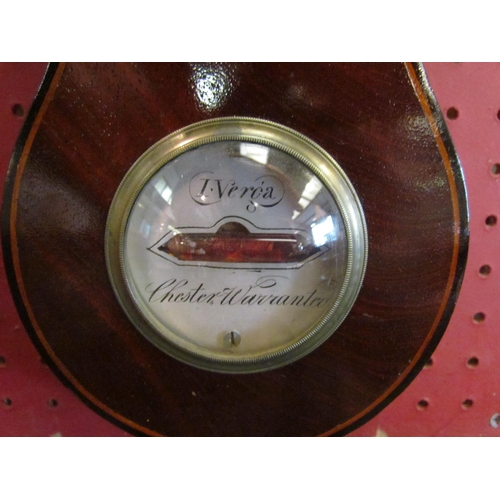 1063 - A mahogany banjo barometer, marked I. Verga