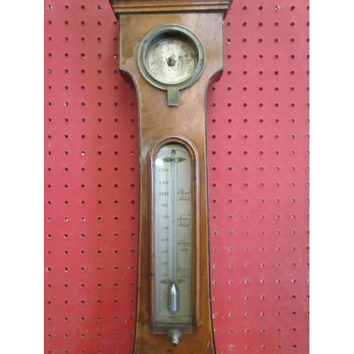 1064 - A 19th Century Swaffham-made five dial barometer, walnut cased, ebony trim