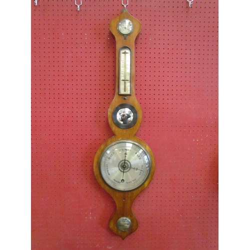 1066 - A Lickert of Norwich five dial barometer, mahogany cased