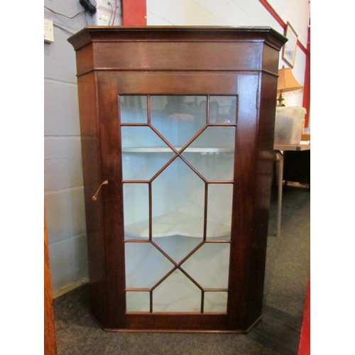 1071 - A Victorian mahogany wall-hanging astragal glazed cabinet, 101cm tall x 70cm wide x 43cm deep